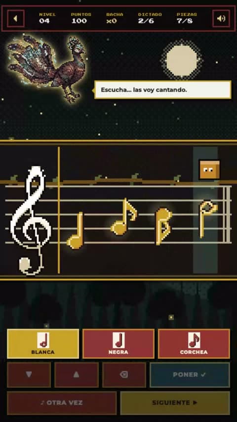 Pantalla de Dictado Melódico