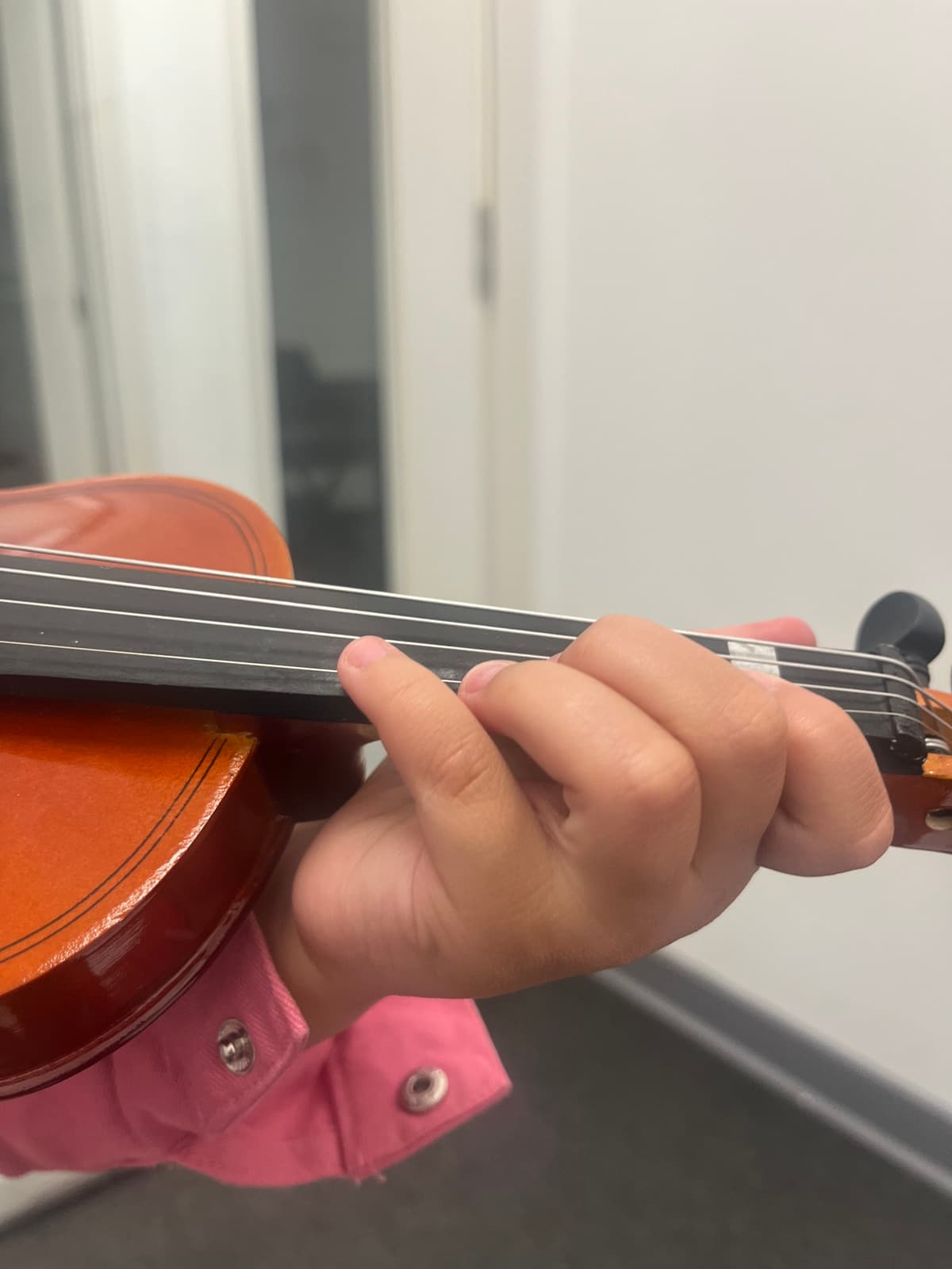 Detalle de digitación — clase de violín