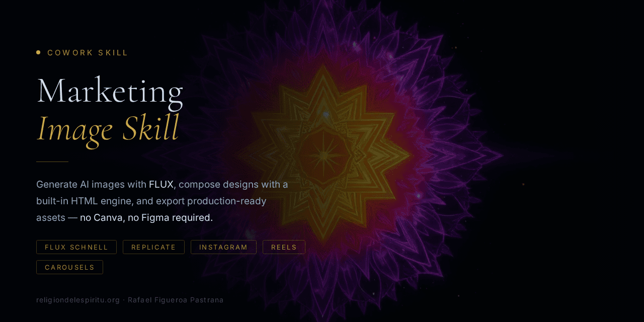 Marketing Image Skill — FLUX + Design Engine + Captions